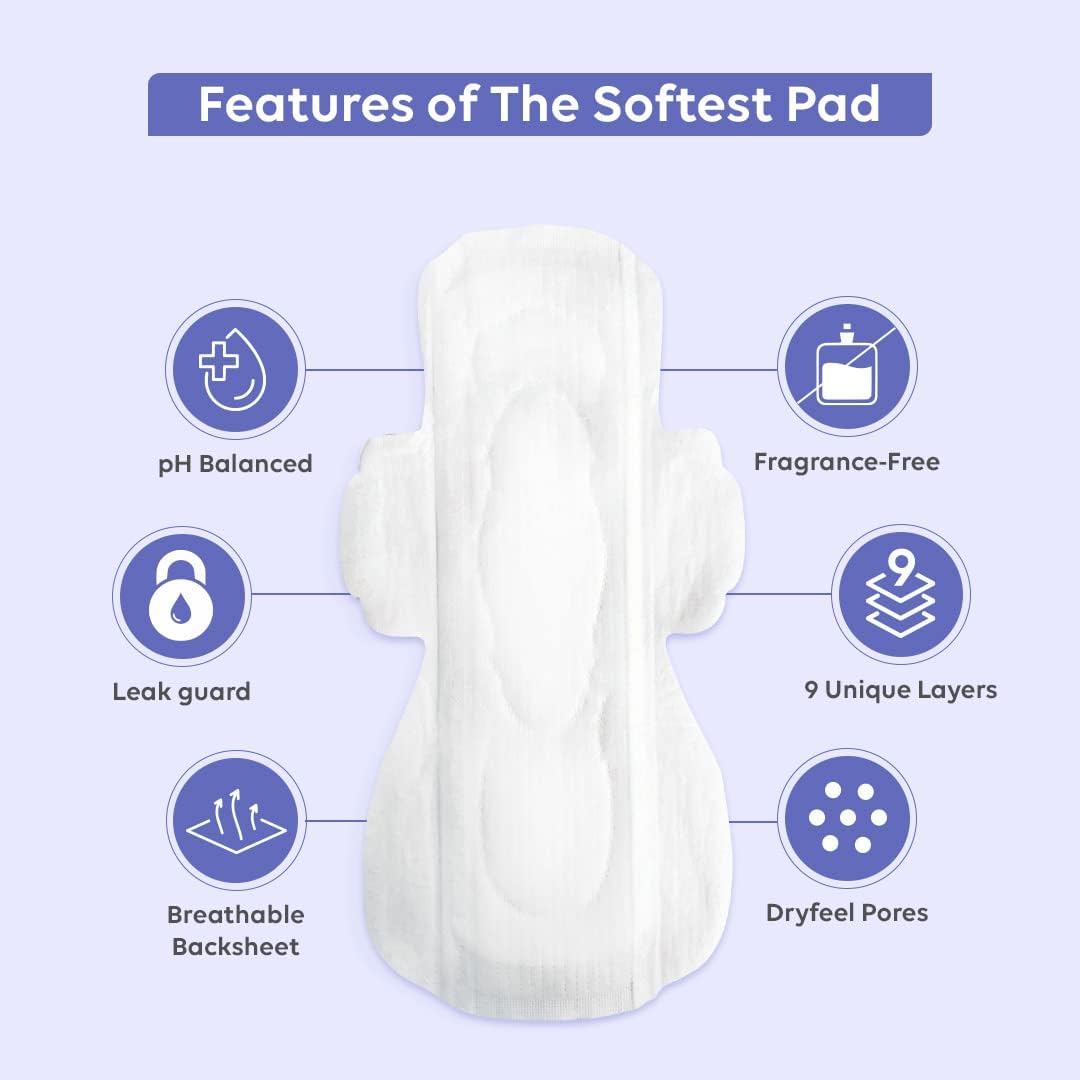 LAIQA Sanitary Pads & Panty Liners Combo - 10 Super Heavy Flow Pads & 40 Panty Liners