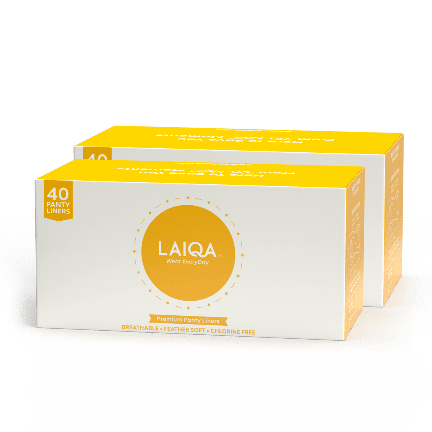 LAIQA Panty Liners (2 Pack of 40 Pads Each)